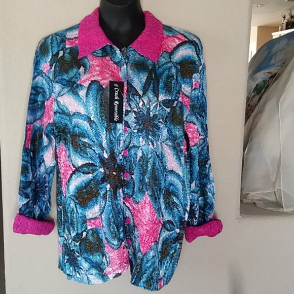 Crush Reversible Floral Design Reversible Pink Color Jacket - Picture 2 of 6